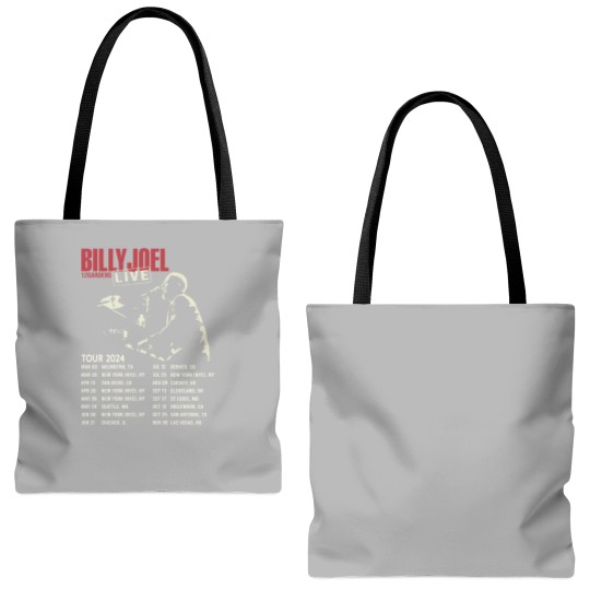 Discover Billy Joel Music Tour 2024 Font & Back Tote Bags (AOP)