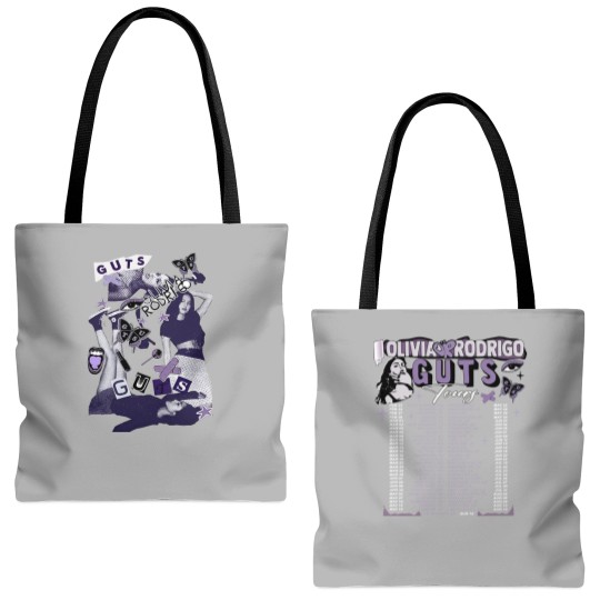 Discover Olivia Rodrigo Guts Tote Bags (AOP), Olivia Rodrigo Guts Merch, Guts Tour 2024 Tote Bags (AOP)