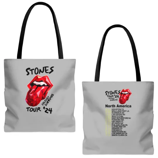 Discover 2024 Men Tote Bags (AOP) Casual The Rolling Tour 2024 Stone Tote Bags (AOP)