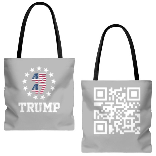 Discover Trump Dance Qr Code Tote Bags (AOP), Trump Dancing Qr Code Tote Bags (AOP)