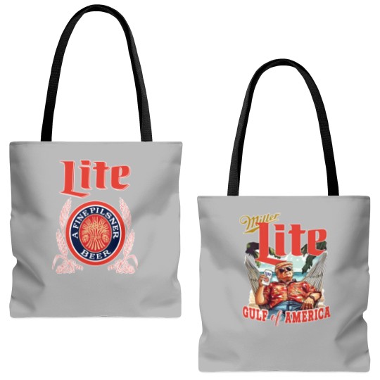 Discover Donald Trump/Miller Lite Gulf of America Comfort Colors Tote Bags (AOP)