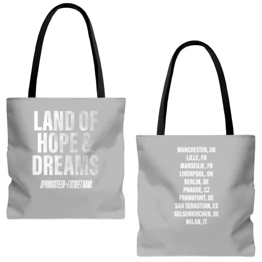 Discover Springsteen & The E Street Band 2025 Land Of Hopes & Dreams Tour Tote Bags (AOP) Tote Bags (AOP) Gift