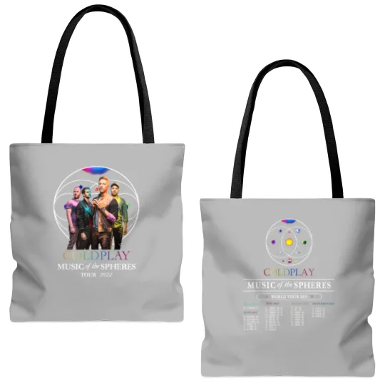 Discover 2025 Coldplay Music of the Spheres Tour Tote Bags (AOP), Coldplay Band 2025 Concert