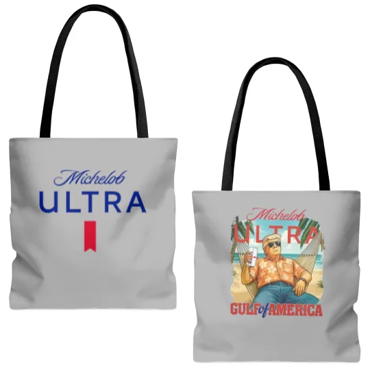 Discover America Michelob Ultra Comfort Colors Tote Bags (AOP), Trump Gulf Of America Tote Bags (AOP), Political, American Gulf Coast, Patriotic, Trump Gulf Beach