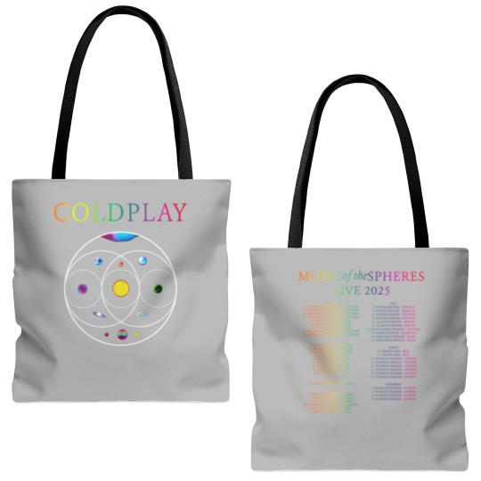 Discover MUSIC OF THE SPHERES WORLD TOUR 2025 Tote Bags (AOP)– Coldplay Tote Bags (AOP)