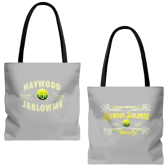 Discover Haywood Jablowme Timber Co Tote Bags (AOP), Funny Hardwood Tote Bags (AOP)