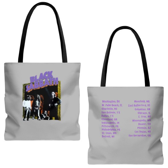 Discover Black Sabbath 1997 Tour 2 Side Black Tote Bags (AOP)
