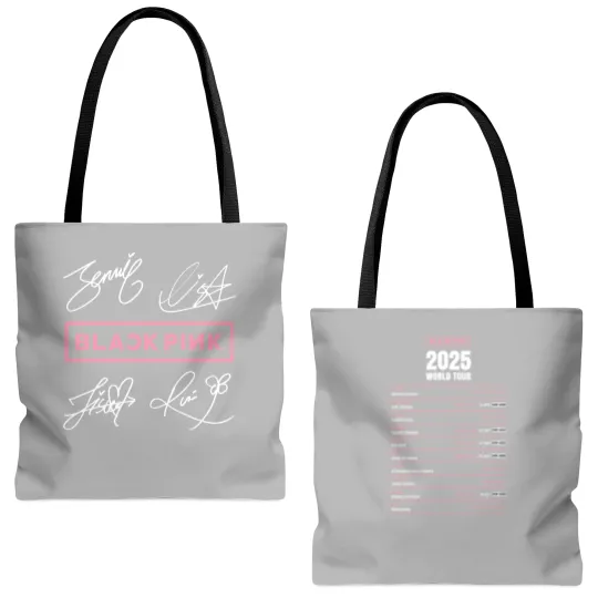 Discover 2025 Black Pink World Tour Tote Bags (AOP), Black Pink 2025 Concert 3D Tote Bags (AOP) New