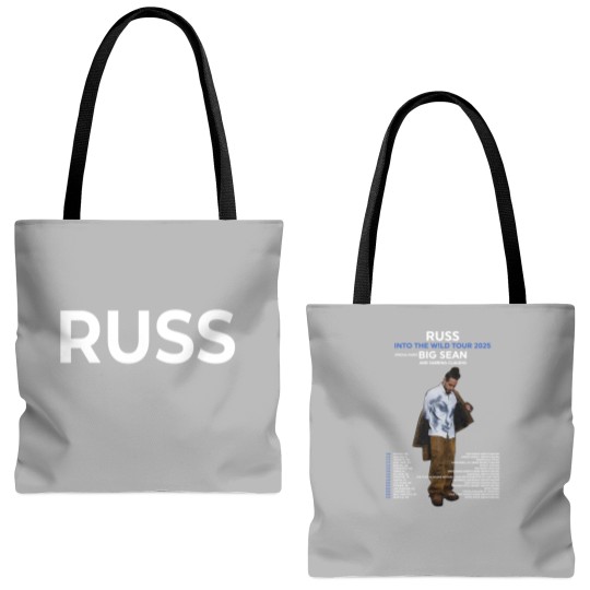 Discover Russ Into The Wild Tour 2025 Merch Tote Bags (AOP)