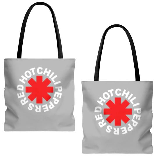 Discover Red Hot Chili Peppers Logo Rare Tote Bags (AOP) Black Tote Bags (AOP)