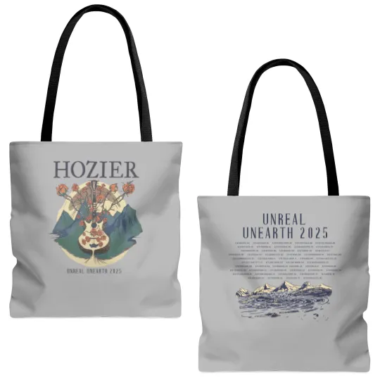 Discover Unreal Unearth 2025 Guitar Tour Tote Bags (AOP) - Hozier Tote Bags (AOP)