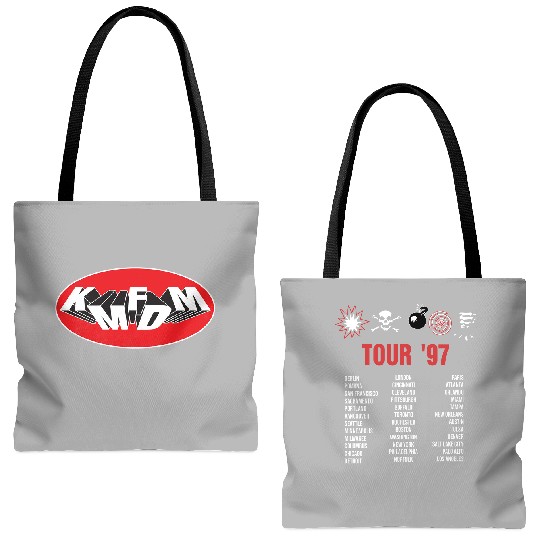 Discover KMFDM 1997 Symbols Tour Concert Tote Bags (AOP) Black Cotton Unisex For Fans