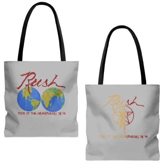 Discover Vintage 70s RUSH Tour of the Hemispheres Concert Tote Bags (AOP)