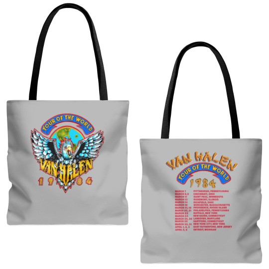 Discover Vintage 1984 van Tour Of The World For Men Women Unisex Tote Bags (AOP)