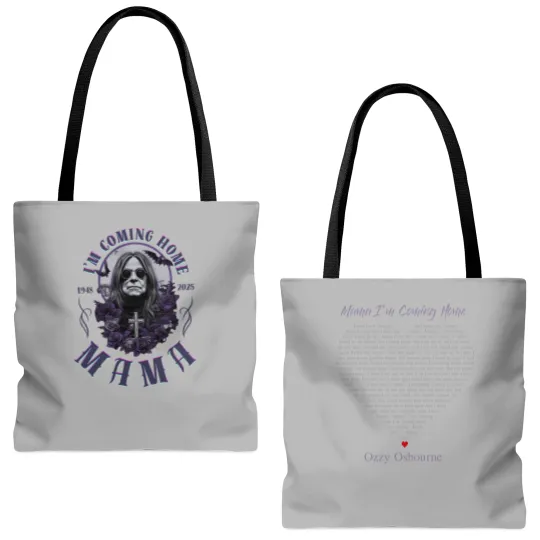 Discover Ozzy Osbourne 2025 Mama, I'm Coming Home Ozzy Osbourne Tote Bags (AOP), Black Sabbath