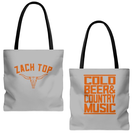 Discover Zach Top Cold Beer And Country Music Two Sided royal Tote Bags (AOP)