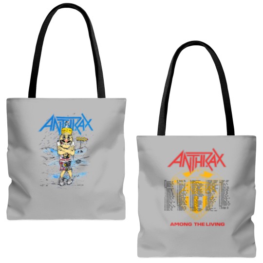 Discover Anthrax Among The Living Tour 1987 Tote Bags (AOP), Anthrax Band Tour 1987 Tote Bags (AOP)