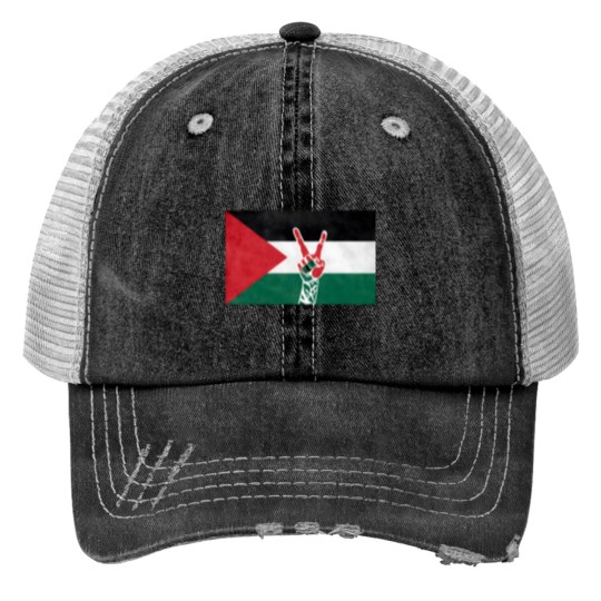 Discover Palestine FlagHand of Peace Palestine Trucker Hats