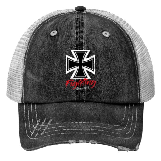 Discover German Iron Cross Warrior of Honor and Strength Trucker Hats