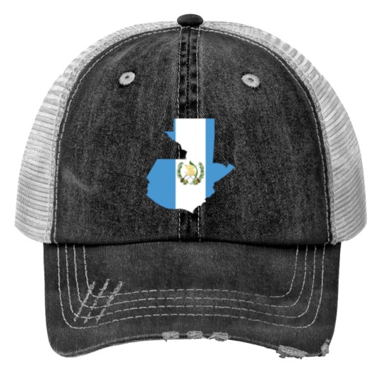 Discover Guatemala Flag Map Trucker Hats