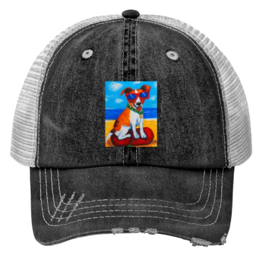 Discover Artful Dogs - Dog On The Rocks Brothers Trucker Hats