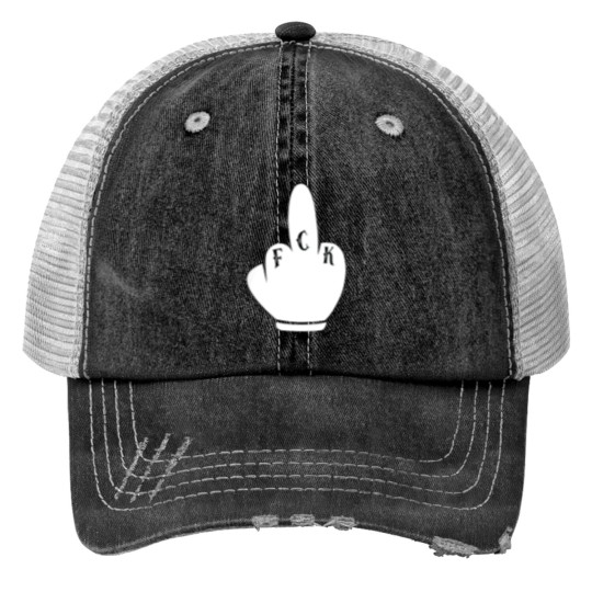 Discover Game Funny Middlefinger Cartoon Style Trucker Hats