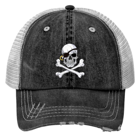 Discover Jolly Roger Skull  Crossbones T  Pirate Tee  Gift Trucker Hats