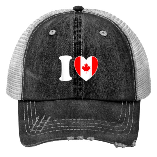 Discover I Heart Canada Fun Canadian Flag Canada Day Trucker Hats
