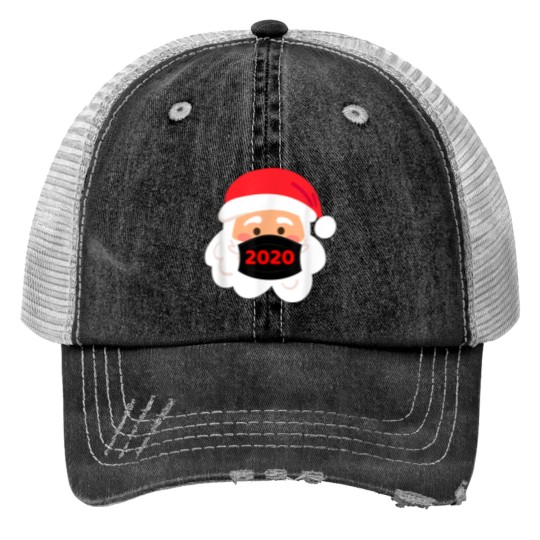 Discover Santa Wearing Mask Quarantine Christmas 2020 Trucker Hats