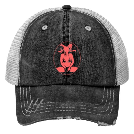 Discover Goat1 Skull Girl Active Trucker Hats