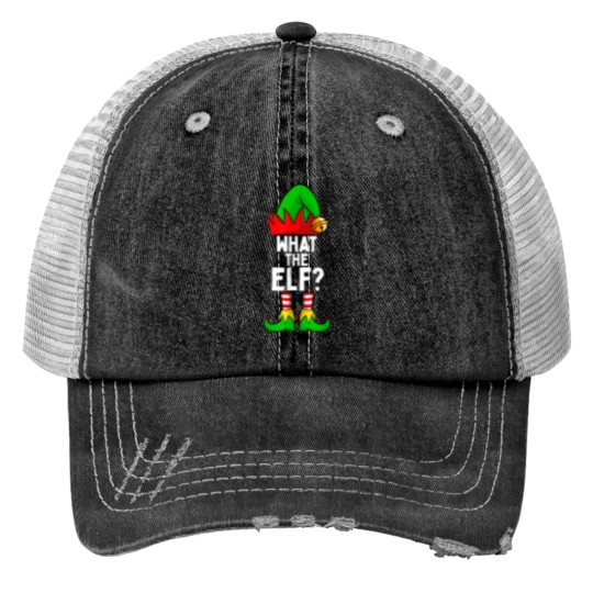 Discover What-The Elf Matching Family Christmas Trucker Hats