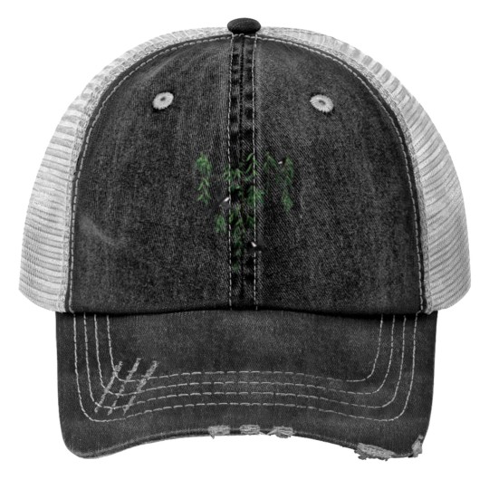 Discover 3 swallows and willow leaves Active Trucker Hats