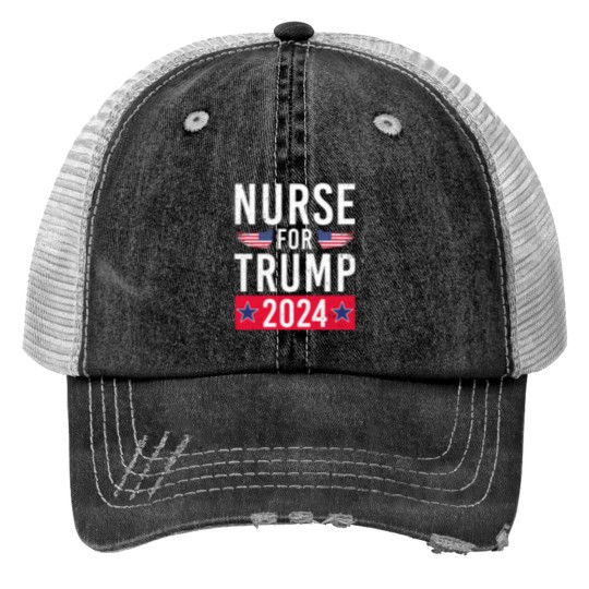 Discover Nurses for Trump 2024 Reelection Trump Republican USA Flag 6304 Trucker Hats