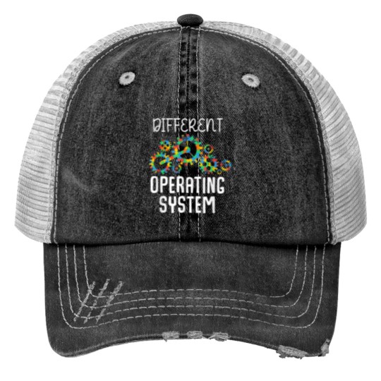 Discover Different Operating System Autism Awareness Puzzle Tolerance Trucker Hats
