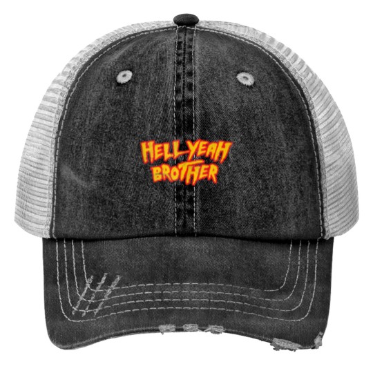 Discover Hell Yeah Brother Funny 80s Wrestling Vegas Pool Party Trucker Hats