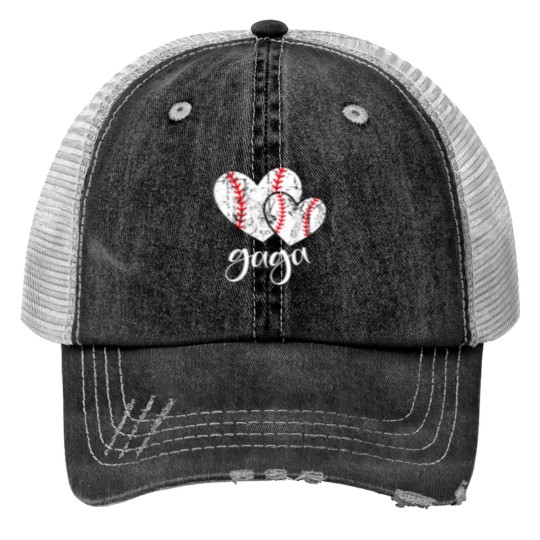 Discover Baseball Gaga Heart Ball Funny Proud Grandma Mot Trucker Hats