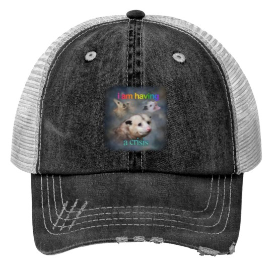 Discover I am having a crisis possum word art Classic Trucker Hats