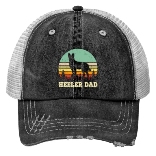 Discover Australian Cattle Dog Red Blue Pet Heeler Dad Cute Mens Gift Trucker Hats