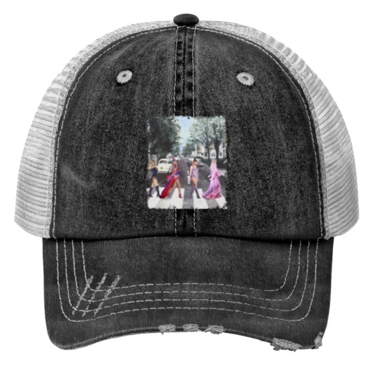 Discover The Girl Abbey Road Walk Trucker Hats, Graphic Western Country Music Trucker Hats
