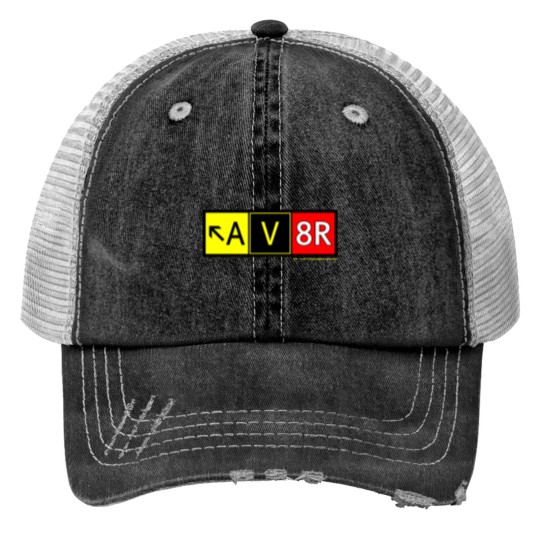 Discover Aviation Pilot Trucker Hats! AV8R (Aviator) Taxiway Sign Graphic Trucker Hats (Classic Fit)