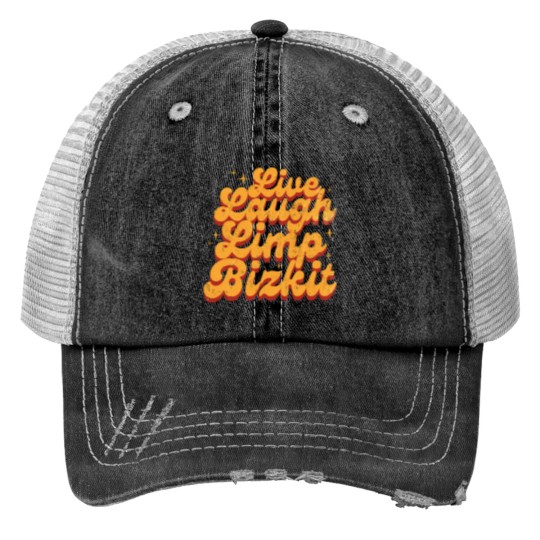 Discover Vintage Live Laugh Limp Bizkit Print Trucker Hats