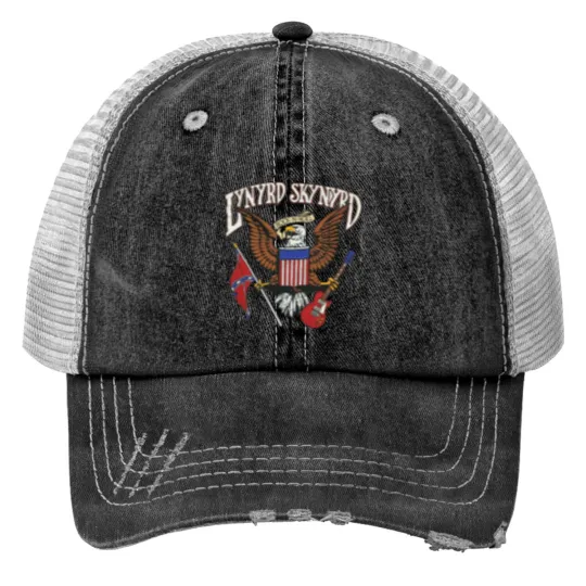 Discover Lynyrd Skynyrd Music Band Logo Lynyrd Skynyrd Print Trucker Hats