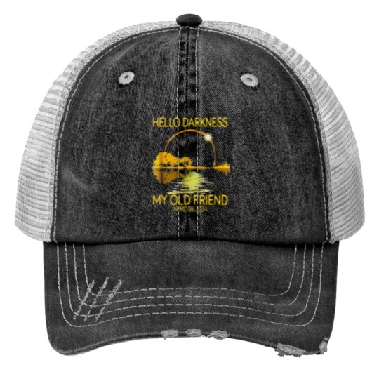 Discover Hello Darkness My Old Friend Eclipse Trucker Hats, Hello Darkness Trucker Hats