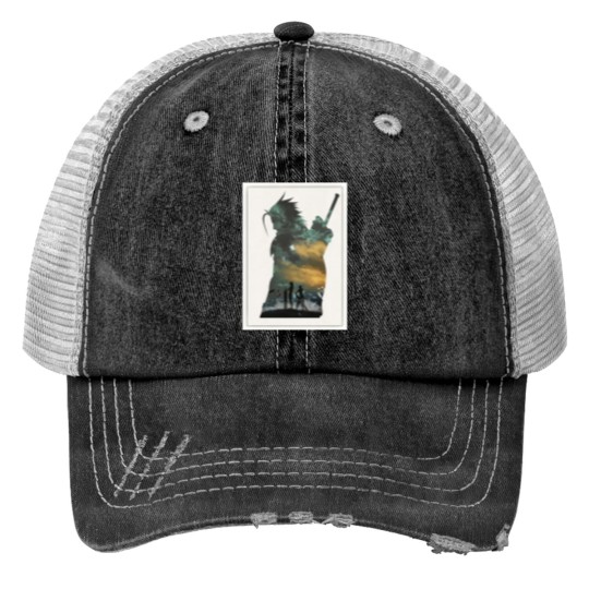 Discover Final Fantasy 7 VII Zack and Cloud Minimalist Art Trucker Hats
