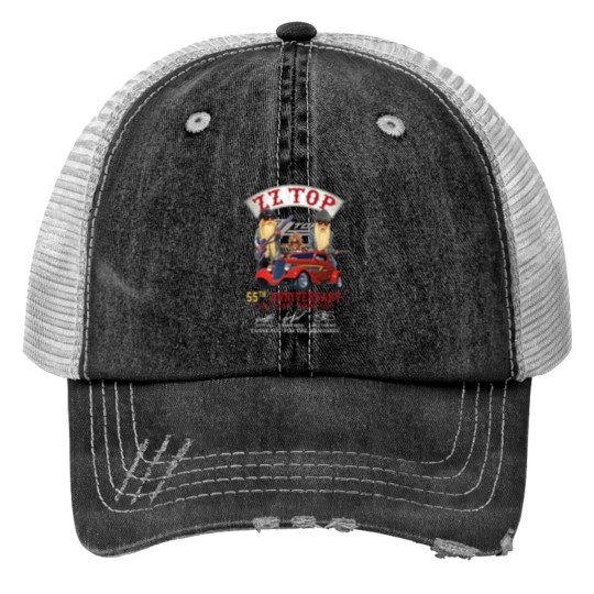 Discover ZZ Top 55th Anniversary Trucker Hats, ZZ Top Rock Band Trucker Hats