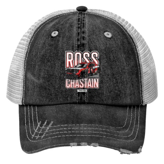 Discover Ross Chastain Trackhouse Black Car Print Trucker Hats