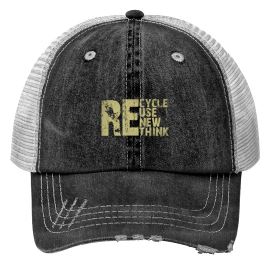 Discover Recycle Reuse Renew Rethink Earth Day Environmental Activism Trucker Hats