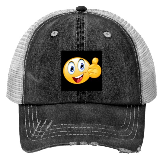 Discover Thumbs up smiley face Trucker Hats
