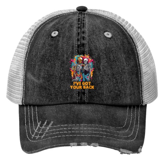Discover Ive Got Your Back Funny Halloween Skeletons Skull Men Women 5919 Trucker Hats