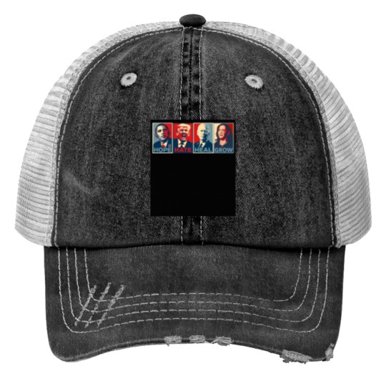 Discover Hope Hate Heal Grow Harris 2024 Trucker Hats